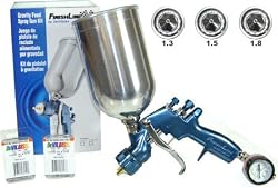 DeVILBISS HVLP FinishLine&reg; 3 VALUE SPRAY GUN KIT with 1.3, 1.5 and 1.8mm Fluid Tips and Air Valve Regulator w-Gauge Includes 1 Liter Aluminum Cup with Lid