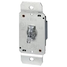Leviton 6691 600W Incandescent Toggle Dimmer, Single Pole, Clear