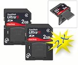 2 Pack SanDisk OEM Super-Speed Ultra II Plus Memory Card with Built In USB Flash Drive - 2 GB - For Camera, Camcorder, Mobile Phones, Gaming Devices, PDA - SDSDPH-002G-A11 - Bulk