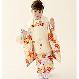 小町kids 三歳被布着物セット 水色着物×クリーム被布 コマチキッズKKF-4梅 ウサギ (着物・長襦袢・被布コート・巾着・髪飾り・草履・伊達衿・半衿)