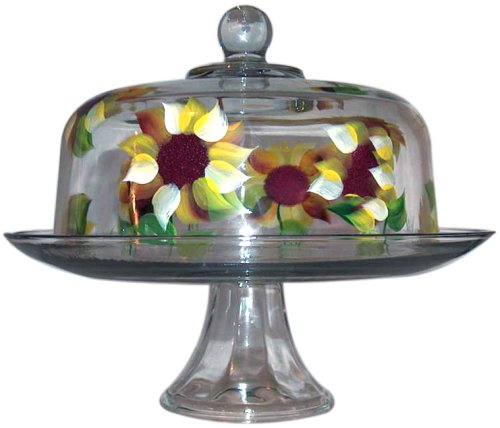ArtisanStreet's Hand Painted 2-piece Sunflower Pedestal Cake Plate with Dome Cover. Made to Order, Signed. ArtisanStreet's Hand Painted 2-piece Sunflower Pedestal Cake Plate with Dome Cover. Made to Order, Signed.