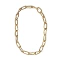 Glass Bead Link Necklace - Champagne