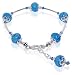 Sterling Silver Swarovski Crystal Milifalio Glass 7 7.5 8 8.5 Adjustable Bracelet With Lobster Clasp