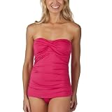 Merona® Women's Bandeau Shirred One Piece Swimsuit - Lush Berry