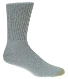 Gold Toe Men's Cotton Crew Athletic Sock, Grey Heather, 3 -Pack