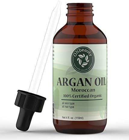 100% Certified Organic Argan Oil (4oz) - Free Hair Care and Skin Care E-book