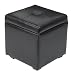 Kitchen & Housewares : Global Distinctions B6-BLK Genuine Leather Storage Ottoman, Black