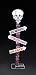 48" Skull 3-Post Sign Gel Lighted Halloween Yard Art