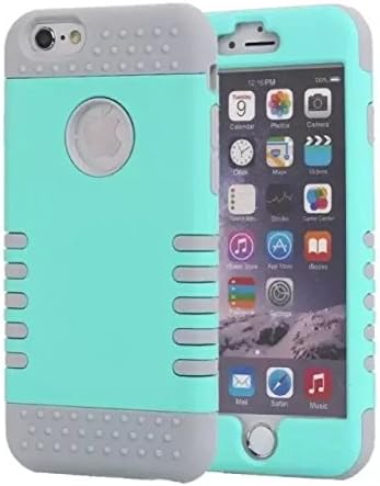 iPhone 6/6S Case, MAECY Slim Dual Layer Protective Case Fit Hybrid Hard Back Cover and Soft Silicone ( Shockproof Rubber Bumper) for iPhone 6 / 6S Case (Green)(4.7 Inch)
