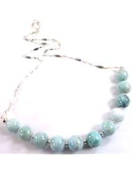 925 Sterling Silver Larimar Necklace, 18