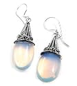 Sterling Silver Sea Opal Loose Glass Teardrop Earrings