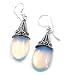 Sterling Silver Sea Opal Loose Glass Teardrop Earrings