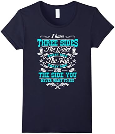 Women's Country Girl Styles Shirt - 3 Sides n The Side You Never See Medium Navy