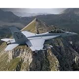 F/A-18E/F Over Mountain Matted Print