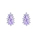 Ladies Rhodium Pear Lavender and White Cubic Zirconia Cluster Earrings