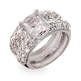 Scott Kay Inspired Emerald Cut CZ Wedding Ring Set