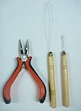 3 Pc Kit for Micro Ring Link Hair and Feather Extensions: Pliers, Micro Pulling Needle, and Loop Th