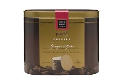 Salem Baking Company Moravian Chocolate Dipped Ginger Spice Cookies, 10-Ounce Tins (Pack of 2)