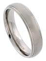 Titanium 6 mm (1/4") Domed Comfort Fit Band with Grooved Satin Finish and Polished Edges