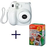 Fujiilm Instax MINI 7s White Instant Film Camera with Cheki film 2pack (10picture X2)