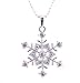 Silver Tone Cz Bridesmaid Snowflake Necklace with Earrings Set