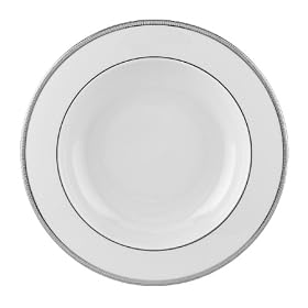 Lenox Tuxedo Platinum Ivory China Pasta Bowl Rim Soup by Lenox
