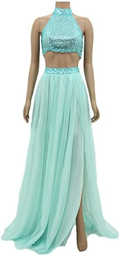 Amecema Sexy Suit Vest Formal Evening Long Dress Prom Gowns M Turquoise