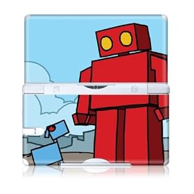 Nintendo DS Lite GelaSkin Red Robot Leaving The City by ExplodingDog Adhesive Cover Skin