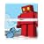 Nintendo DS Lite GelaSkin Red Robot Leaving The City by ExplodingDog Adhesive Cover Skin