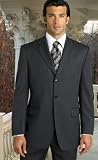 Review   / MENS SOLID COLOR CHARCOAL GRAY 3 BUTTON WOOL 2PC SUIT BY:TESSORI UOMO SUPER 150'S EXTRA FINE ITALIAN MADE.