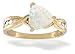 14K Yellow Gold Genuine Trillion Opal and Diamond Milgrain Ring
