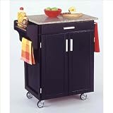 Home Styles 32.5x36x18.75 Create-a-Cart Black Cuisine Cart, Stainless Steel Top.