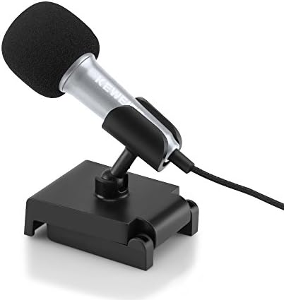 Mini Handheld Condenser Stereo Microphone for Cell Phone Voice Recording, on PC, Tablets, Smartphones, Laptops By KEWEIER (Silver)