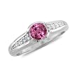 Natural Pink Sapphire and Diamond Engagement Ring in 14k White Gold Band (G, SI2, 0.75 cttw)-Certificate of Authenticity