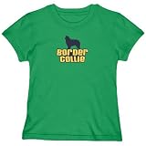 T-Shirt Woman Green  Breed Color Border Collie  Dog