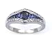 Art Deco Design 18k Gold Diamond and Sapphire Ring