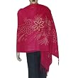 Pink Wrap Dress Stoles Wool Embroidery India 80 x 29 inches