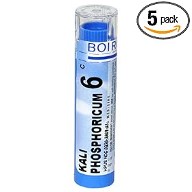 Boiron Homeopathic Medicine Kali Phosphoricum, 6C Pellets, 80-Count Tubes (Pack of 5)