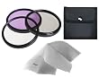 Canon EOS Rebel XSi High Grade Multi-Coated, Multi-Threaded, 3 Piece Lens Filter Kit (58mm) Made By Optics + Nwv Direct Microfiber Cleaning Cloth.