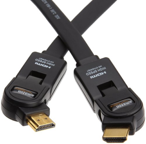 AmazonBasics High-Speed HDMI Cable with Ethernet - Flat (9.8 Feet/3.0 Meters)