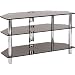 Optimum Vision TV900 3 Shelf Television Stand - Polished Chrome Rods With Black Glass