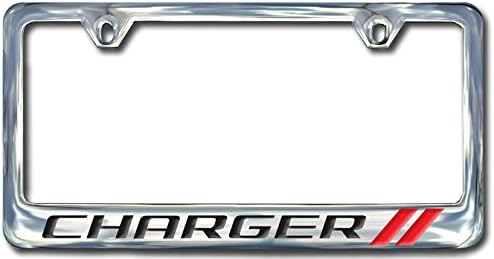 Dodge Charger Stainless Steel License Plate Frame, block lettering