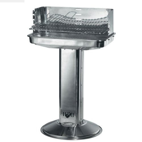 Barbecue Rectangulaire Inox Sur Colonne