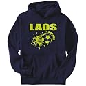 Hoodie Mens Navy Blue " ALL SOCCER Laos " Countries