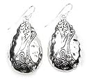 Hammered Swirl Design Earrings with Crystals in Gift Box