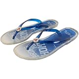 MLB Atlanta Braves Ladies Slogan Jelly Flip Flops - Royal Blue (Large)