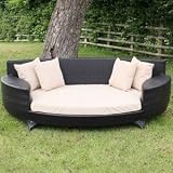 Love Sofa / Day Bed in Black All Weather Garden Furniture