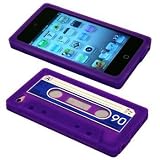 Cbus Wireless brand Purple/Blue Silicone Cassette Tape Case / Skin / Cover for Apple iPod Touch 4 / 4G / 4th Gen