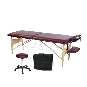Ironman Colorado Massage Table with Carry Bag and Massage Stool (Burgundy)
