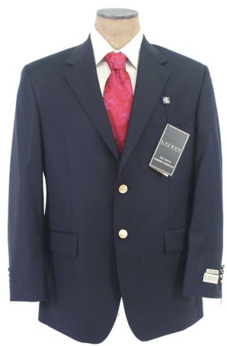 Ralph Lauren Mens Single Breasted 2 Button Navy Blue Wool Blazer Sport Coat Jacket - Size 43S